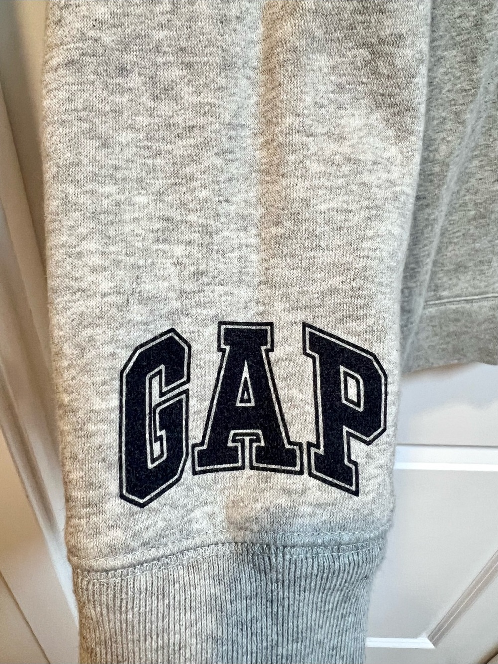 GAP Gray Kids Hoodie with Dark Navy Flocked Mickey Graphic Youth XL - Picture 4 of 4